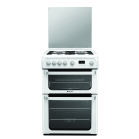 Hotpoint HUG61P 60cm Gas Cooker with Double Oven - A Energy Rating - 0