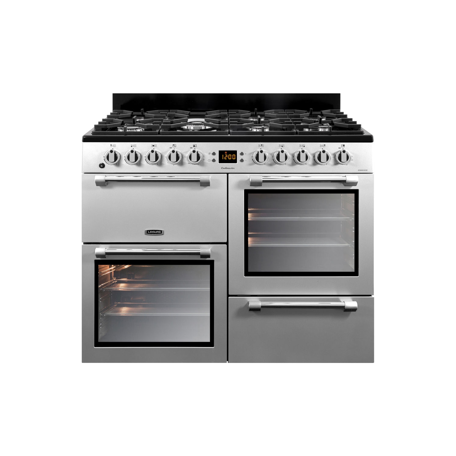 Leisure CK100F232S 100cm Cookmaster Dual Fuel Range Cooker - Silver - 0